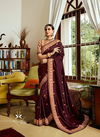 Maroon Colour Latest Collection Fancy Designer Wedding Wear Fukk Butty Work With Heavy lace Embroidery Work saree Collection 4124